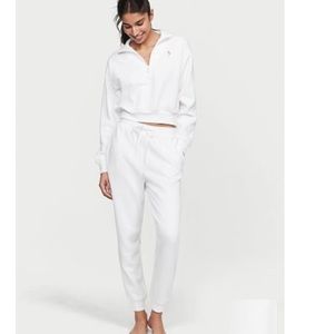 Victoria Secret Cotton Fleece Half Zip Sweatshirt and Joggers